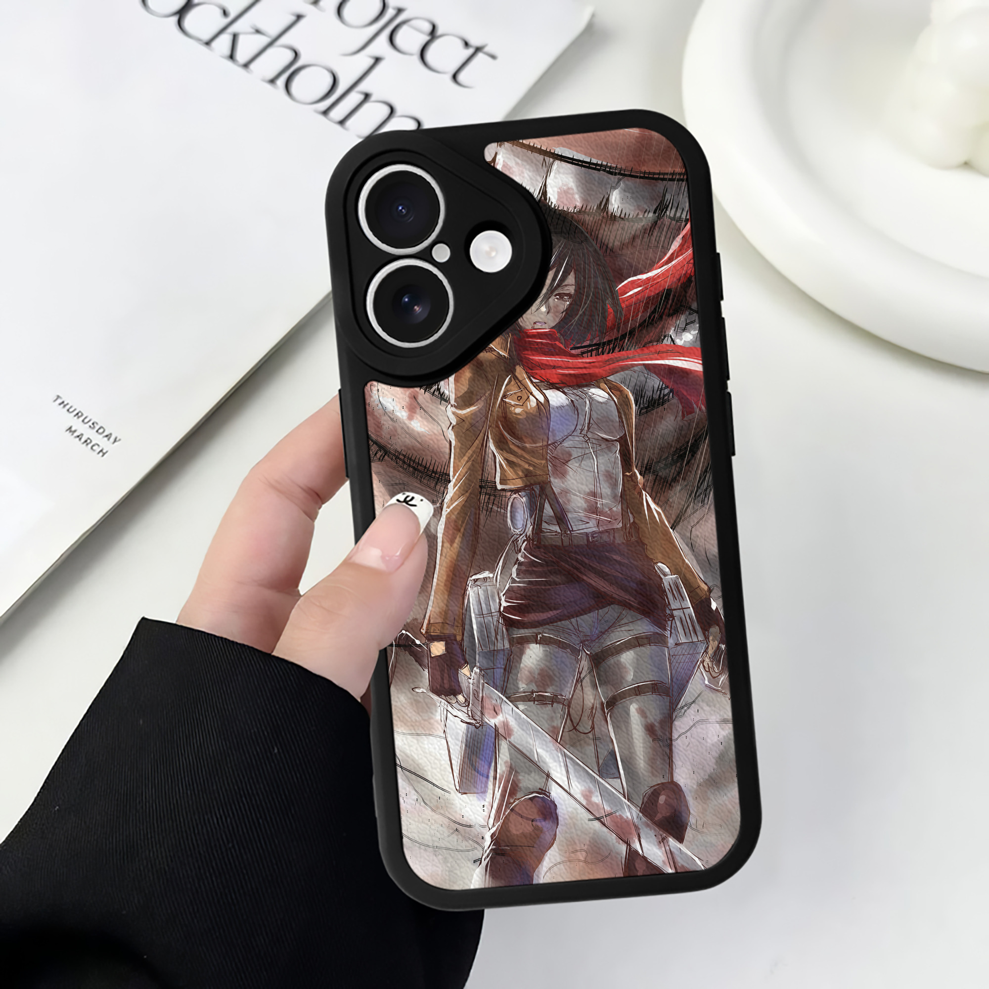 （画像用） 進撃の巨人 Attack on Titan 【iPhone 16シリーズ対応】シリコンスマホケース（レザー調） 材質：シリコン
